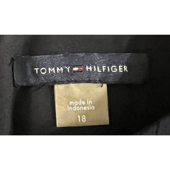 Tommy Hilfiger Trapeze Dress Plus Size 18 Navy Blue Floral Sleeveless Chiffon - Picture 8 of 8